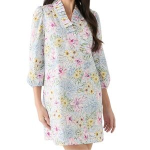 Crown & Ivy Printed Ruffle Neck Dress